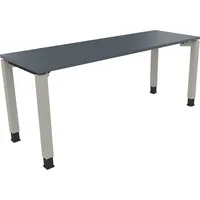 Soennecken Schreibtisch All in One, manuell höhenverstellbar, 68-82cm (H), 180x60cm (BxT), rechteckig, lavagrau / silberaluminium 400396907