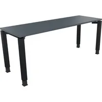 Soennecken Schreibtisch All in One, manuell höhenverstellbar, 68-82cm (H), 180x60cm (BxT), rechteckig, lavagrau / anthrazit metallic 400396