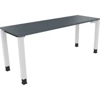 Soennecken Schreibtisch All in One, manuell höhenverstellbar, 68-82cm (H), 180x60cm (BxT), rechteckig, lavagrau / weiß 4003969078123 Soenne