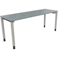 Soennecken Schreibtisch All in One, manuell höhenverstellbar, 68-82cm (H), 180x60cm (BxT), rechteckig, beton hell / silberaluminium 4003969