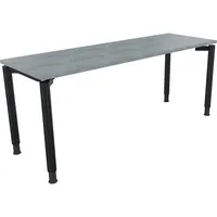 Soennecken Schreibtisch All in One, manuell höhenverstellbar, 68-82cm (H), 180x60cm (BxT), rechteckig, beton hell / anthrazit metallic 4003