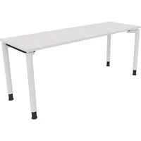Soennecken Schreibtisch All in One, manuell höhenverstellbar, 68-82cm (H), 180x60cm (BxT), rechteckig, weiß / weiß 4003969086517 Soennecken