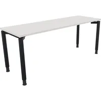 Soennecken Schreibtisch All in One, manuell höhenverstellbar, 68-82cm (H), 180x60cm (BxT), rechteckig, weiß / anthrazit metallic 4003969086