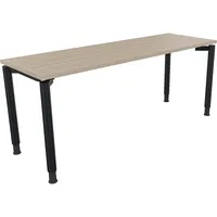 Soennecken Schreibtisch All in One, manuell höhenverstellbar, 68-82cm (H), 180x60cm (BxT), rechteckig, eiche natur / anthrazit metallic 400