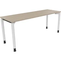 Soennecken Schreibtisch All in One, manuell höhenverstellbar, 68-82cm (H), 180x60cm (BxT), rechteckig, eiche natur / weiß 4003969086524 Soe