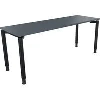 Soennecken Schreibtisch All in One, manuell höhenverstellbar, 68-82cm (H), 180x60cm (BxT), rechteckig, lavagrau / anthrazit metallic 400396