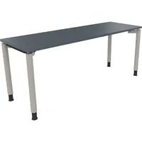 Soennecken Schreibtisch All in One, manuell höhenverstellbar, 68-82cm (H), 180x60cm (BxT), rechteckig, lavagrau / silberaluminium 400396908