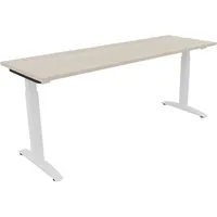 Soennecken Schreibtisch All in One, manuell höhenverstellbar, 65-85cm (H), 180x60cm (BxT), rechteckig, akazie hell / weiß 4003969074231 Soe