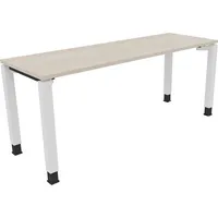 Soennecken Schreibtisch All in One, manuell höhenverstellbar, 68-82cm (H), 180x60cm (BxT), rechteckig, akazie hell / weiß 4003969078154 Soe