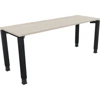 Soennecken Schreibtisch All in One, manuell höhenverstellbar, 68-82cm (H), 180x60cm (BxT), rechteckig, akazie hell / anthrazit metallic 400