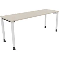 Soennecken Schreibtisch All in One, manuell höhenverstellbar, 68-82cm (H), 180x60cm (BxT), rechteckig, akazie hell / weiß 4003969086494 Soe