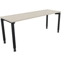 Soennecken Schreibtisch All in One, manuell höhenverstellbar, 68-82cm (H), 180x60cm (BxT), rechteckig, akazie hell / anthrazit metallic 400