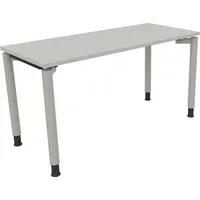 Soennecken Schreibtisch All in One, manuell höhenverstellbar, 68-82cm (H), 140x60cm (BxT), rechteckig, lichtgrau / silberaluminium 40039690