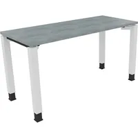 Soennecken Schreibtisch All in One, manuell höhenverstellbar, 68-82cm (H), 140x60cm (BxT), rechteckig, beton hell / weiß 4003969077102 Soen