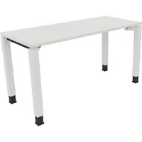 Soennecken Schreibtisch All in One, manuell höhenverstellbar, 68-82cm (H), 140x60cm (BxT), rechteckig, weiß / weiß 4003969077201 Soennecken