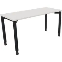 Soennecken Schreibtisch All in One, manuell höhenverstellbar, 68-82cm (H), 140x60cm (BxT), rechteckig, weiß / anthrazit metallic 4003969081