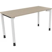 Soennecken Schreibtisch All in One, manuell höhenverstellbar, 68-82cm (H), 140x60cm (BxT), rechteckig, eiche natur / weiß 4003969081277 Soe