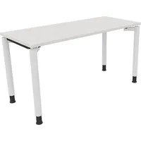 Soennecken Schreibtisch All in One, manuell höhenverstellbar, 68-82cm (H), 140x60cm (BxT), rechteckig, weiß / weiß 4003969081260 Soennecken