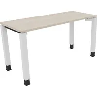 Soennecken Schreibtisch All in One, manuell höhenverstellbar, 68-82cm (H), 140x60cm (BxT), rechteckig, akazie hell / weiß 4003969077188 Soe