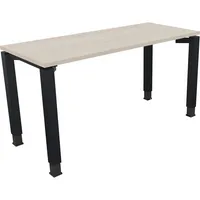 Soennecken Schreibtisch All in One, manuell höhenverstellbar, 68-82cm (H), 140x60cm (BxT), rechteckig, akazie hell / anthrazit metallic 400