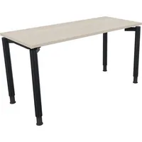 Soennecken Schreibtisch All in One, manuell höhenverstellbar, 68-82cm (H), 140x60cm (BxT), rechteckig, akazie hell / anthrazit metallic 400