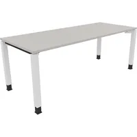 Soennecken Schreibtisch All in One, manuell höhenverstellbar, 68-82cm (H), 200x80cm (BxT), rechteckig, lichtgrau / weiß 4003969080171 Soenn