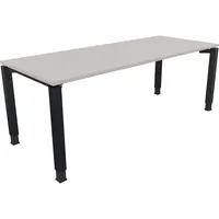 Soennecken Schreibtisch All in One, manuell höhenverstellbar, 68-82cm (H), 200x80cm (BxT), rechteckig, lichtgrau / anthrazit metallic 40039