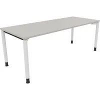 Soennecken Schreibtisch All in One, manuell höhenverstellbar, 68-82cm (H), 200x80cm (BxT), rechteckig, lichtgrau / weiß 4003969082823 Soenn