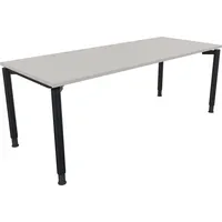 Soennecken Schreibtisch All in One, manuell höhenverstellbar, 68-82cm (H), 200x80cm (BxT), rechteckig, lichtgrau / anthrazit metallic 40039
