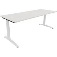 Soennecken Schreibtisch All in One, manuell höhenverstellbar, 65-85cm (H), 200x80cm (BxT), rechteckig, weiß / weiß 4003969075115 Soennecken