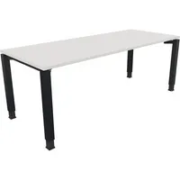 Soennecken Schreibtisch All in One, manuell höhenverstellbar, 68-82cm (H), 200x80cm (BxT), rechteckig, weiß / anthrazit metallic 4003969080