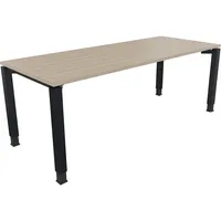 Soennecken Schreibtisch All in One, manuell höhenverstellbar, 68-82cm (H), 200x80cm (BxT), rechteckig, eiche natur / anthrazit metallic 400
