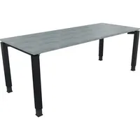 Soennecken Schreibtisch All in One, manuell höhenverstellbar, 68-82cm (H), 200x80cm (BxT), rechteckig, beton hell / anthrazit metallic 4003