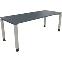 Soennecken Schreibtisch All in One, manuell höhenverstellbar, 68-82cm (H), 200x80cm (BxT), rechteckig, lavagrau / silberaluminium 400396908
