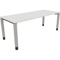 Soennecken Schreibtisch All in One, manuell höhenverstellbar, 68-82cm (H), 200x80cm (BxT), rechteckig, weiß / silberaluminium 4003969080164