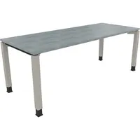 Soennecken Schreibtisch All in One, manuell höhenverstellbar, 68-82cm (H), 200x80cm (BxT), rechteckig, beton hell / silberaluminium 4003969