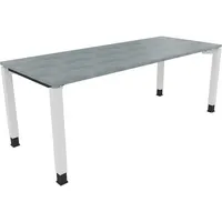 Soennecken Schreibtisch All in One, manuell höhenverstellbar, 68-82cm (H), 200x80cm (BxT), rechteckig, beton hell / weiß 4003969079960 Soen
