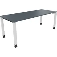 Soennecken Schreibtisch All in One, manuell höhenverstellbar, 68-82cm (H), 200x80cm (BxT), rechteckig, lavagrau / weiß 4003969079953 Soenne