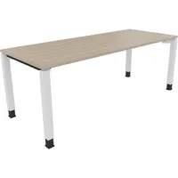 Soennecken Schreibtisch All in One, manuell höhenverstellbar, 68-82cm (H), 200x80cm (BxT), rechteckig, eiche natur / weiß 4003969080140 Soe