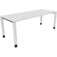 Soennecken Schreibtisch All in One, manuell höhenverstellbar, 68-82cm (H), 200x80cm (BxT), rechteckig, weiß / weiß 4003969080065 Soennecken