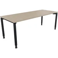 Soennecken Schreibtisch All in One, manuell höhenverstellbar, 68-82cm (H), 200x80cm (BxT), rechteckig, eiche natur / anthrazit metallic 400