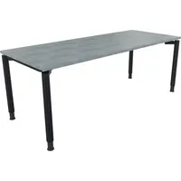 Soennecken Schreibtisch All in One, manuell höhenverstellbar, 68-82cm (H), 200x80cm (BxT), rechteckig, beton hell / anthrazit metallic 4003