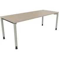 Soennecken Schreibtisch All in One, manuell höhenverstellbar, 68-82cm (H), 200x80cm (BxT), rechteckig, eiche natur / silberaluminium 400396