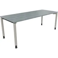 Soennecken Schreibtisch All in One, manuell höhenverstellbar, 68-82cm (H), 200x80cm (BxT), rechteckig, beton hell / silberaluminium 4003969
