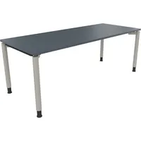 Soennecken Schreibtisch All in One, manuell höhenverstellbar, 68-82cm (H), 200x80cm (BxT), rechteckig, lavagrau / silberaluminium 400396908