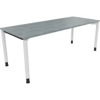 Soennecken Schreibtisch All in One, manuell höhenverstellbar, 68-82cm (H), 200x80cm (BxT), rechteckig, beton hell / weiß 4003969082953 Soen