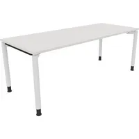 Soennecken Schreibtisch All in One, manuell höhenverstellbar, 68-82cm (H), 200x80cm (BxT), rechteckig, weiß / weiß 4003969082960 Soennecken