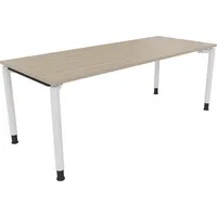 Soennecken Schreibtisch All in One, manuell höhenverstellbar, 68-82cm (H), 200x80cm (BxT), rechteckig, eiche natur / weiß 4003969082892 Soe