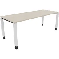 Soennecken Schreibtisch All in One, manuell höhenverstellbar, 68-82cm (H), 200x80cm (BxT), rechteckig, akazie hell / weiß 4003969080102 Soe