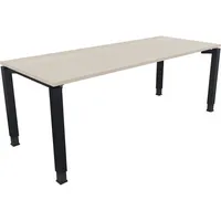 Soennecken Schreibtisch All in One, manuell höhenverstellbar, 68-82cm (H), 200x80cm (BxT), rechteckig, akazie hell / anthrazit metallic 400